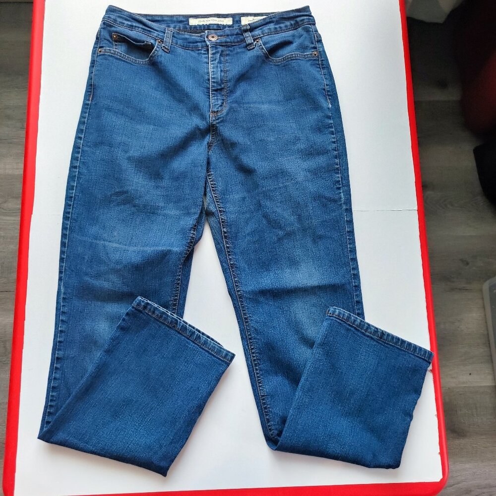Jones New York Lexington jeans women's size 12 denim blue straight high rise